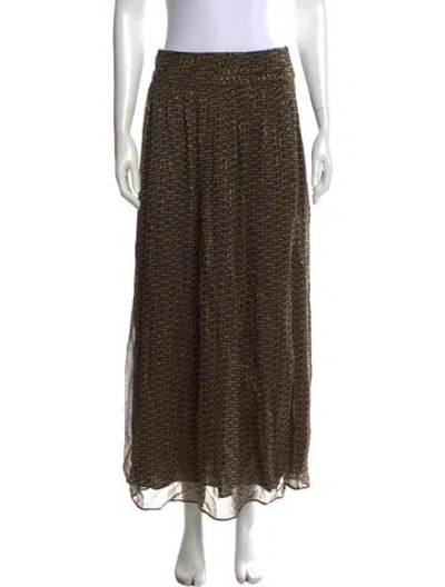 Pre-owned Zadig & Voltaire Graphic Print Long Skirt In Green