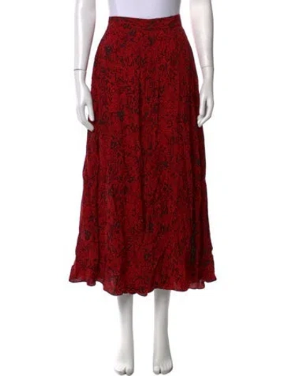 Pre-owned Zadig & Voltaire Graphic Print Long Skirt W/ Tags In Red
