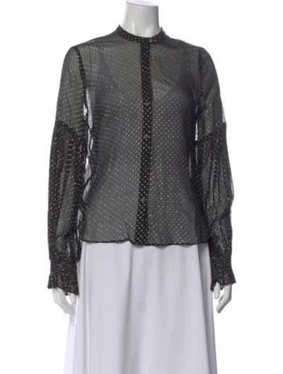 Pre-owned Zadig & Voltaire Graphic Print Long Sleeve Blouse W/ Tags In Multi