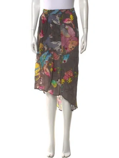 Pre-owned Zadig & Voltaire Graphic Print Midi Length Skirt
