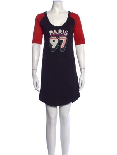 Pre-owned Zadig & Voltaire Graphic Print Mini Dress In Blue