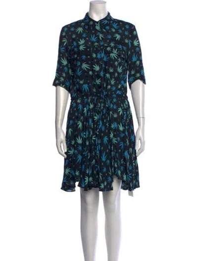 Pre-owned Zadig & Voltaire Graphic Print Mini Dress In Blue