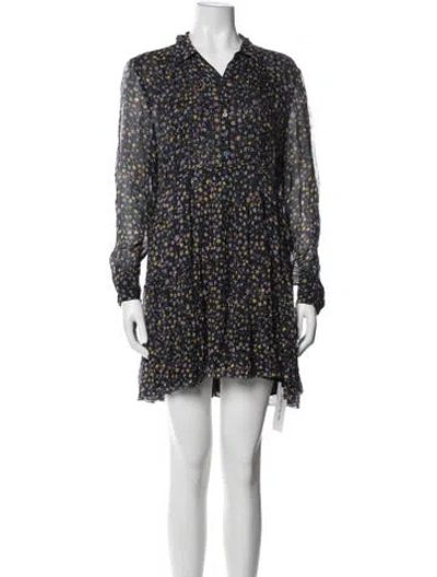 Pre-owned Zadig & Voltaire Graphic Print Mini Dress In Blue/pink/yellow