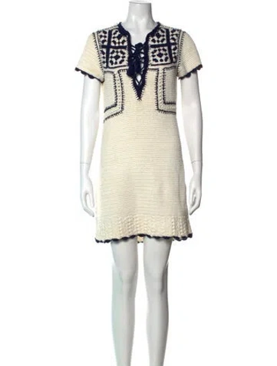 Pre-owned Zadig & Voltaire Graphic Print Mini Dress In Neutral