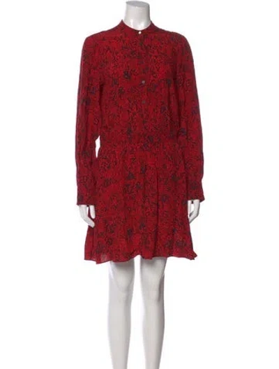 Pre-owned Zadig & Voltaire Graphic Print Mini Dress In Red