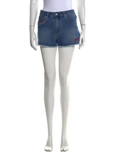 Pre-owned Zadig & Voltaire Graphic Print Mini Shorts In Blue