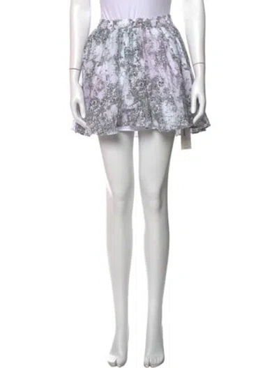 Pre-owned Zadig & Voltaire Graphic Print Mini Skirt W/ Tags In Neutrals