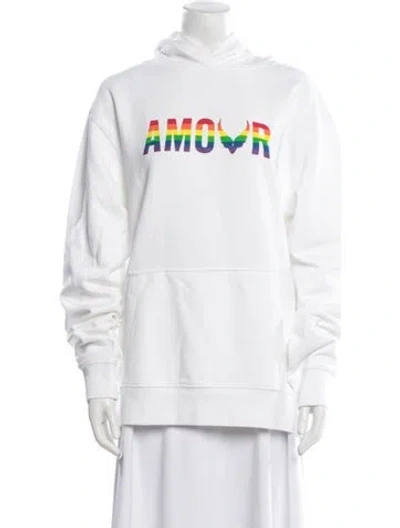 Pre-owned Zadig & Voltaire Graphic Print Mock Neck Sweatshirt W/ Tags In White