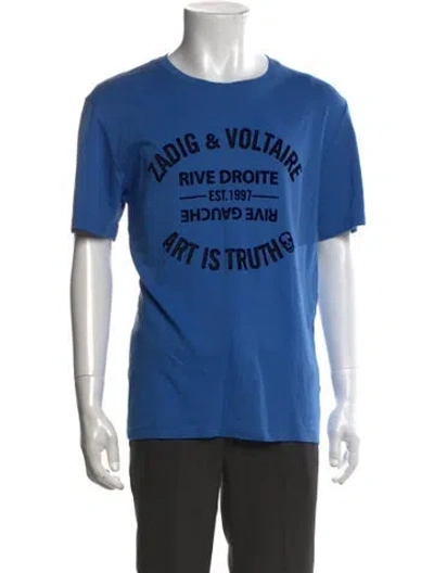 Pre-owned Zadig & Voltaire Graphic Print Short Sleeve Shirt In Blue