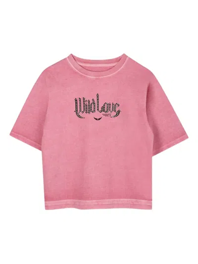 Zadig & Voltaire Kids' Graphic-print Short-sleeve T-shirt In Pink