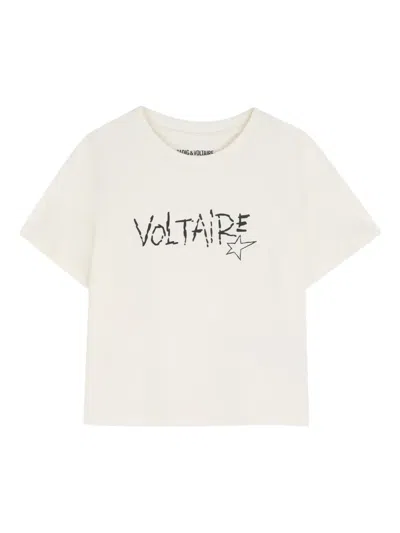 Zadig & Voltaire Kids' Graphic-print Short-sleeved T-shirt In Neutral