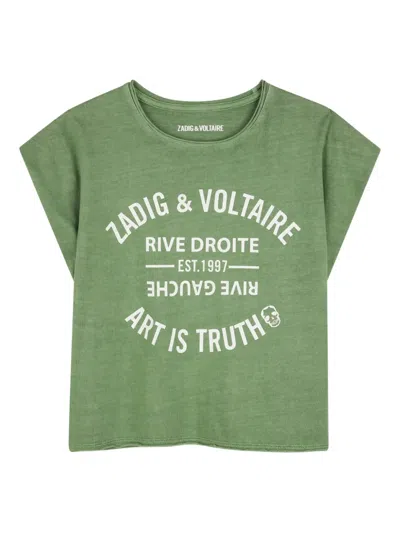 Zadig & Voltaire Kids' Graphic-print T-shirt In Green