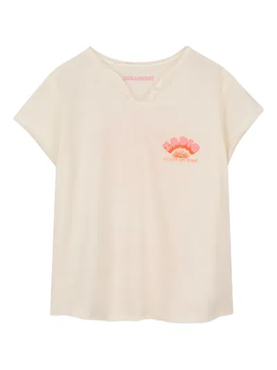 Zadig & Voltaire Kids' Graphic-print T-shirt In Neutral
