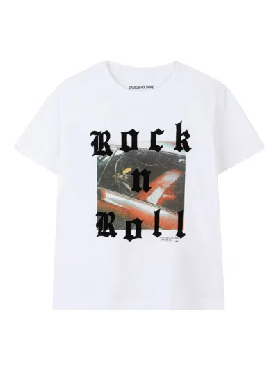 Zadig & Voltaire Kids' Graphic Print T-shirt In White