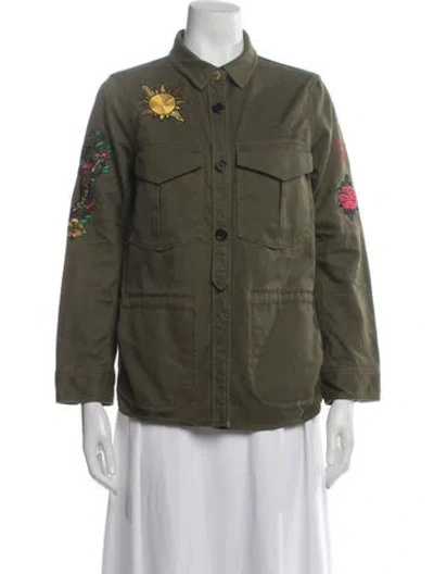 Pre-owned Zadig & Voltaire Graphic Print Utility Jacket In Green