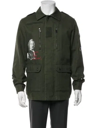 Pre-owned Zadig & Voltaire Graphic Print Utility Jacket W/ Tags In Green