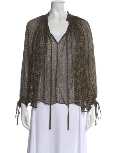 Pre-owned Zadig & Voltaire Graphic Print V-neck Blouse