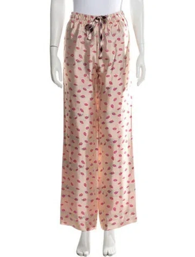 Pre-owned Zadig & Voltaire Graphic Print Wide Leg Pants In Pink