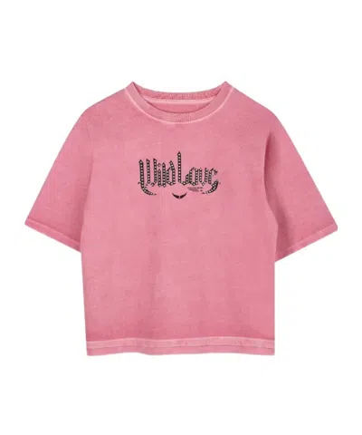 Zadig & Voltaire Kids' Graphic-print Short-sleeve T-shirt In Pink