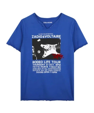 Zadig & Voltaire Kids' Graphic-print T-shirt In Blue