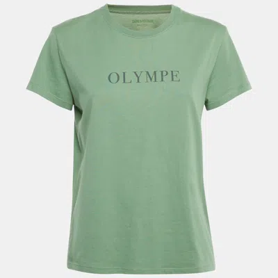 Pre-owned Zadig & Voltaire Green Printed Cotton Zoe Citation T-shirt S