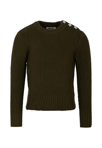 Zadig & Voltaire Kids' Green Sweater For Girl With Stars