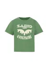 Zadig & Voltaire Green T-shirt For Kids With Logo In Green