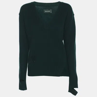Pre-owned Zadig & Voltaire Green Wool Knit Sweater Xs