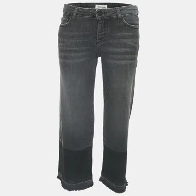Pre-owned Zadig & Voltaire Grey Denim Patch Jeans M Waist 28"