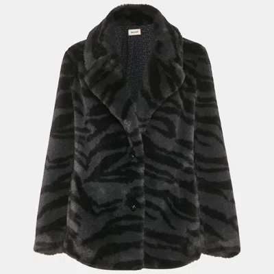 Pre-owned Zadig & Voltaire Grey Faux Fur Fera Tiger Jacket M In Green