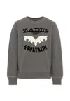 Zadig & Voltaire Grey Sweatshirt For Kids With Logo In Gray