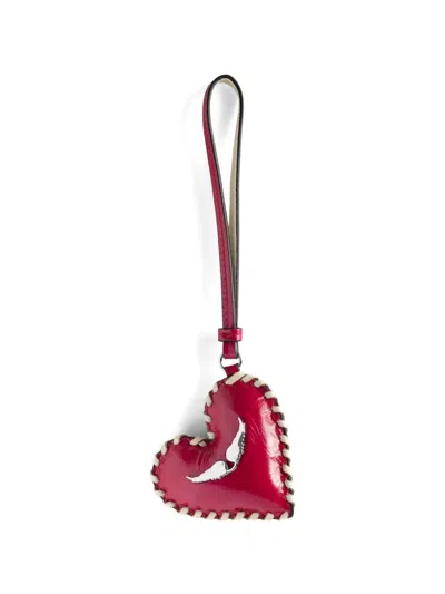 Zadig & Voltaire Heart Braided Keyring In White