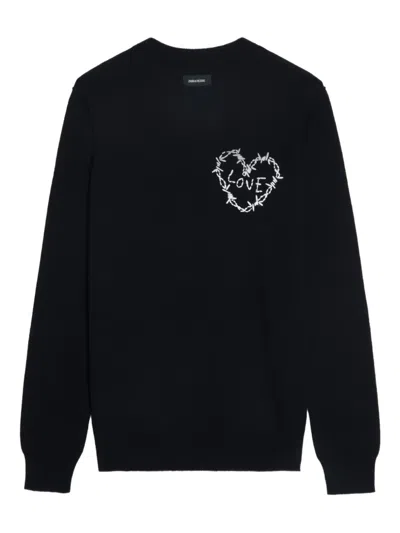 ZADIG & VOLTAIRE HEART-DETAIL SWEATER