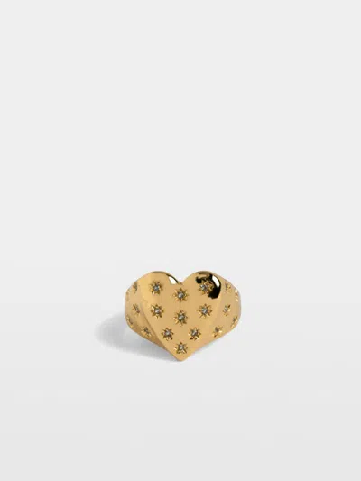 Zadig & Voltaire Heartbreaker Over Strass Ring In Gold