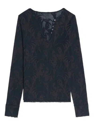 Zadig & Voltaire Henley Blouse In Black