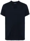 Zadig & Voltaire Henley-neck Cotton T-shirt In Blue