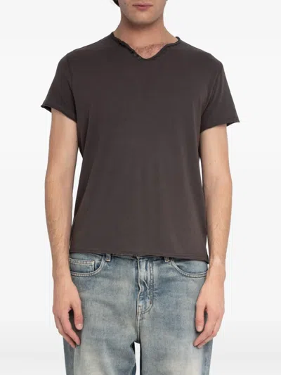 Zadig & Voltaire Henley T-shirt In Gray