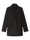 Zadig & Voltaire Herringbone Double-breasted Coat In Brown