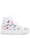 Zadig & Voltaire Zadig&voltaire Women's Blanc High Flash Graphic-print Canvas High-top Trainers In White