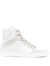 Zadig & Voltaire High Flash Panelled Leather Sneakers In White