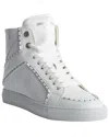 Zadig & Voltaire High Flash Smooth Leather Sneaker In Multi