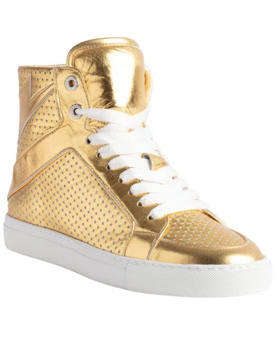 Zadig & Voltaire High Flash Vintage Leather Sneaker In Multi
