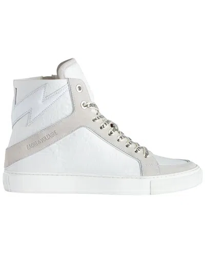Zadig & Voltaire High Flash Wrinkle Leather Sneaker In Multi