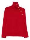 Zadig & Voltaire High-neck Button-detail Sweater In Red