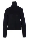 Zadig & Voltaire High Neck Knitwear With Jewel Button Accents In Black