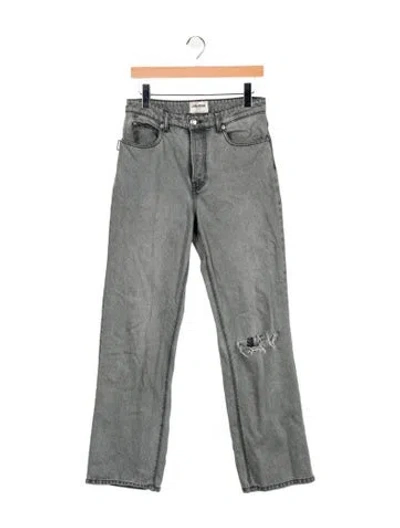 Pre-owned Zadig & Voltaire High-rise Straight Leg Jeans In Gray