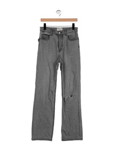 Pre-owned Zadig & Voltaire High-rise Straight Leg Jeans In Gray
