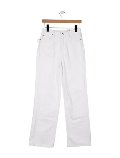 Pre-owned Zadig & Voltaire High-rise Straight Leg Jeans In White