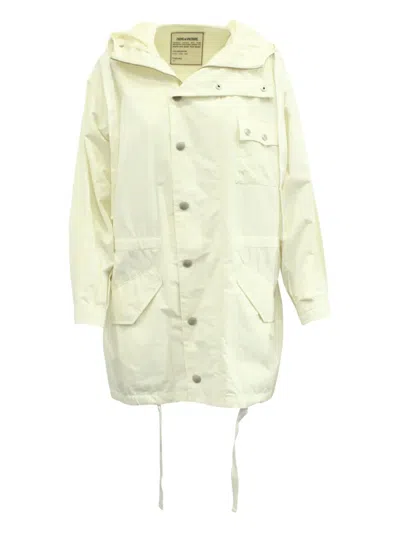 Pre-owned Zadig & Voltaire Hooded Snap-fastening Jacket In Neutral