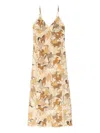 Zadig & Voltaire Horse-print Slip Midi Dress In Neutral